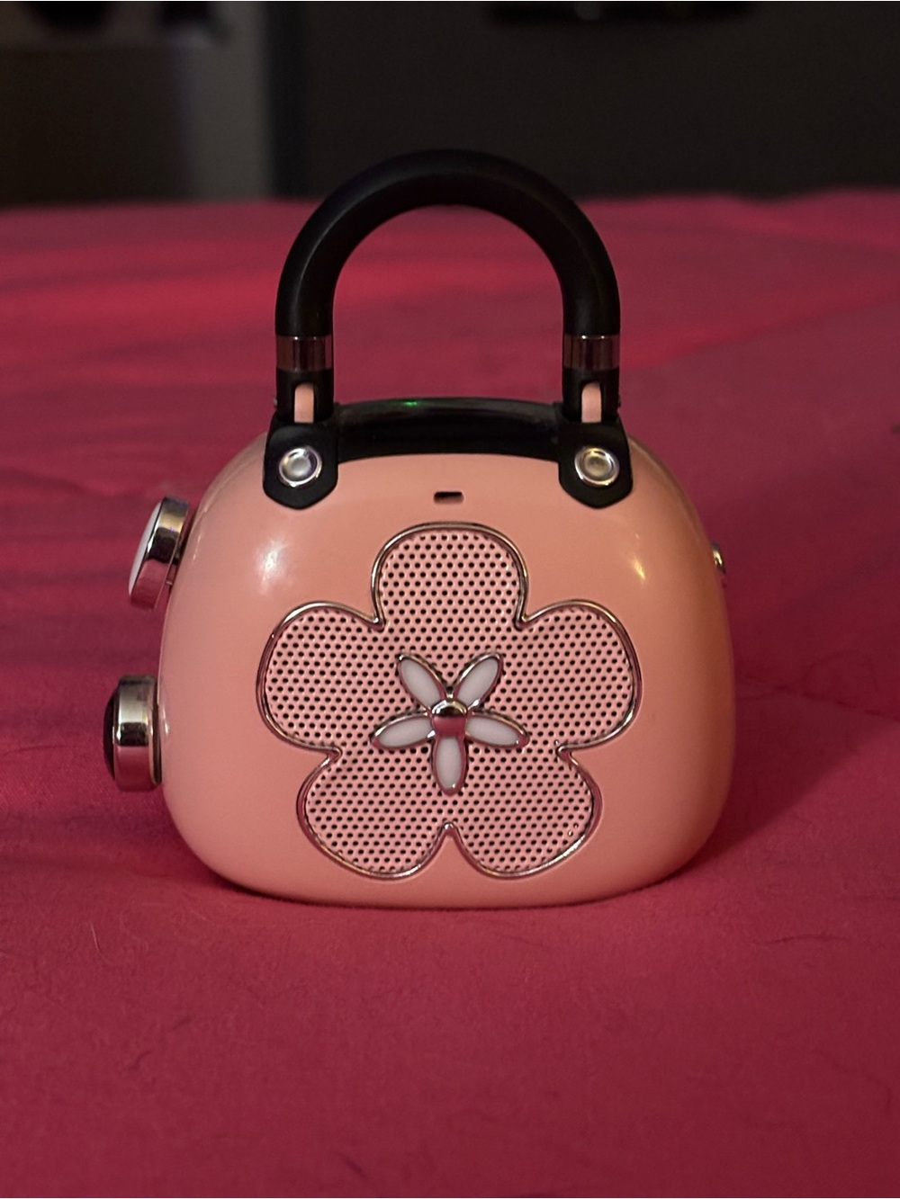 DOSS Portable Pink Flower Bluetooth Speaker with Handle